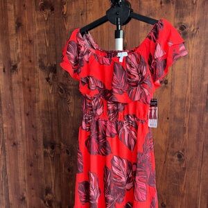 Sofia by Sofia Vergara Vibrant Red and Black Mini Dress